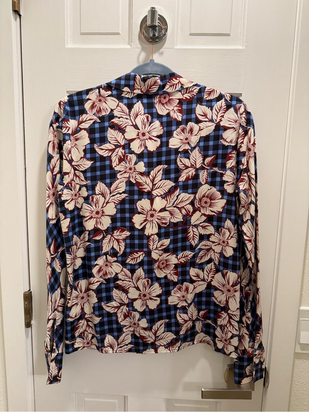 Scotch & Soda Blue Gingham Floral Blouse & Trouser Set 2019 XS - Picture 9 of 9